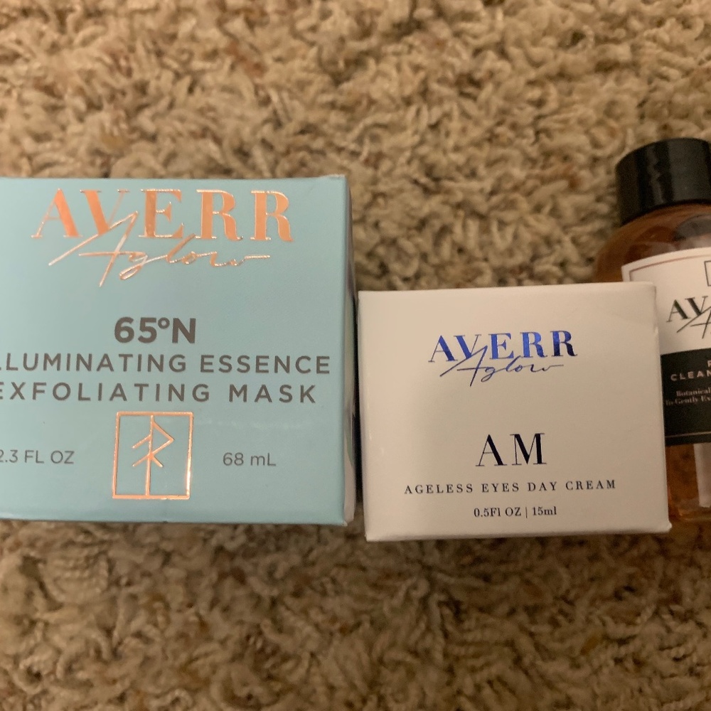 Averr Aglow Exfoliating mask and Ageless Eye Crème